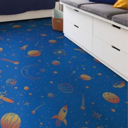 Sol Vinyle/PVC - 2m - cosmique bleu et doré SPACE 575 - Smart Atento par IVC