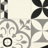 Sol Vinyle/PVC - 2m - carreaux de ciment noir et blanc FELIZ 595 - Smart Bingo par IVC