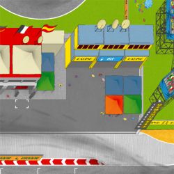 Sol Vinyle/PVC - 2m - tapis de jeux multicolore POLE POSITION- Iconik Confort par Tarkett