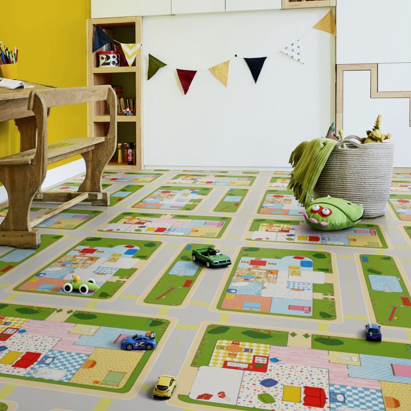 Sol Vinyle/PVC - 2m - tapis de jeux multicolore MA 1ÈRE MAISON- Iconik Confort par Tarkett