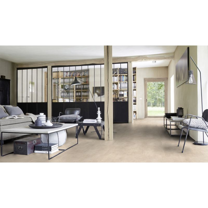 Sol Vinyle/PVC - 4m - béton beige et taupe KIRUMA WARM BEIGE- Iconik Confort par Tarkett