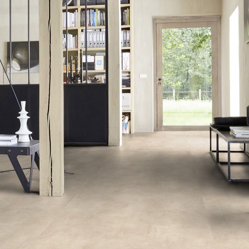 Sol Vinyle/PVC - 4m - béton beige et taupe KIRUMA WARM BEIGE- Iconik Confort par Tarkett