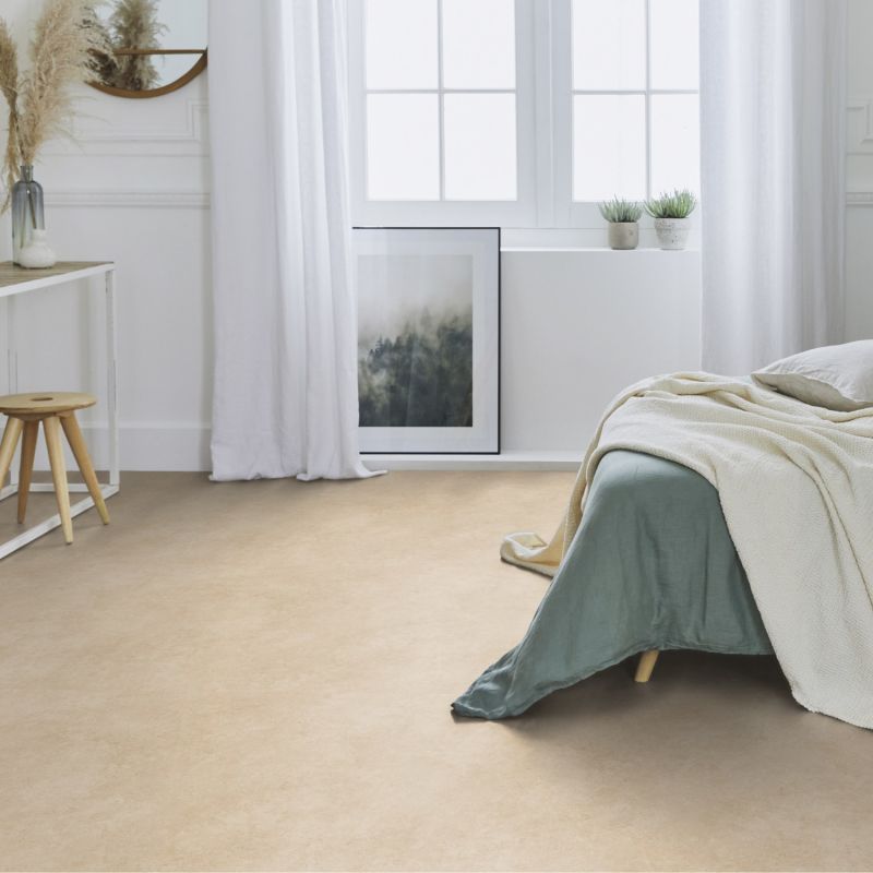 Sol Vinyle/PVC - 4m - béton beige ROCK MIDDLE BEIGE - Iconik Life par Tarkett
