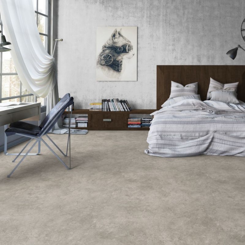 Sol Vinyle/PVC - 4m - béton gris et noir ROCK GREY BLACK - Iconik Life par Tarkett