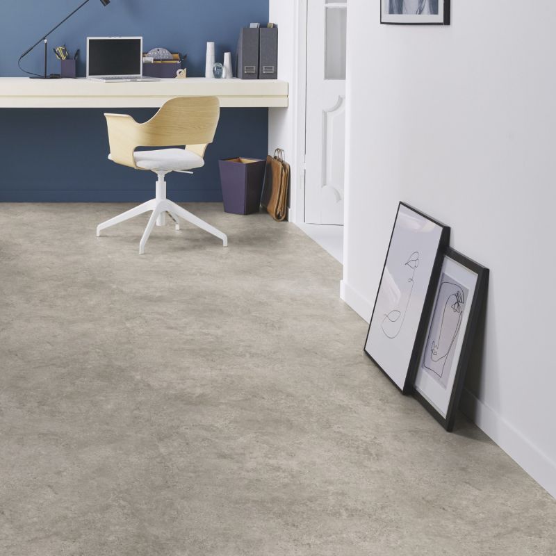 Sol Vinyle/PVC - 4m - béton gris et noir ROCK GREY BLACK - Iconik Life par Tarkett