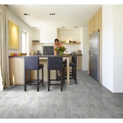 Sol Vinyle/PVC - 4m - parquet gris clair et gris moyen WASHED OAK 970D - Optima Hightex par Beauflor