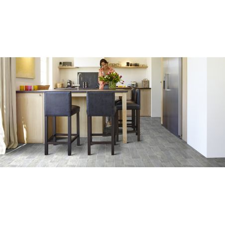 Sol Vinyle/PVC - 4m - parquet gris clair et gris moyen WASHED OAK 970D - Optima Hightex par Beauflor