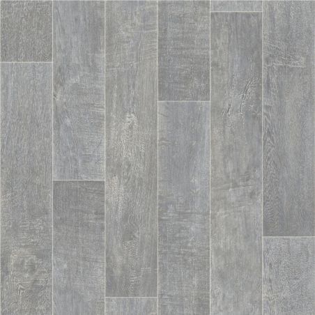Sol Vinyle/PVC - 4m - parquet gris clair et gris moyen WASHED OAK 970D - Optima Hightex par Beauflor