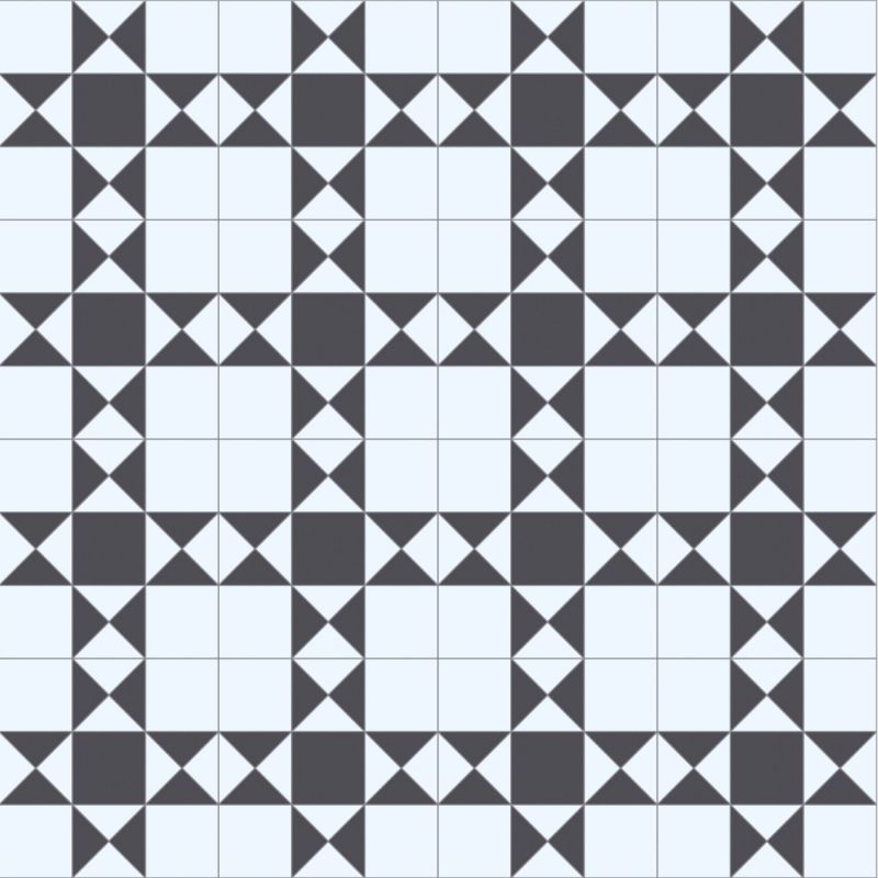 Sol Vinyle/PVC - 2m - carrelage noir et blanc DEVON 009S - Optima Hightex par Beauflor