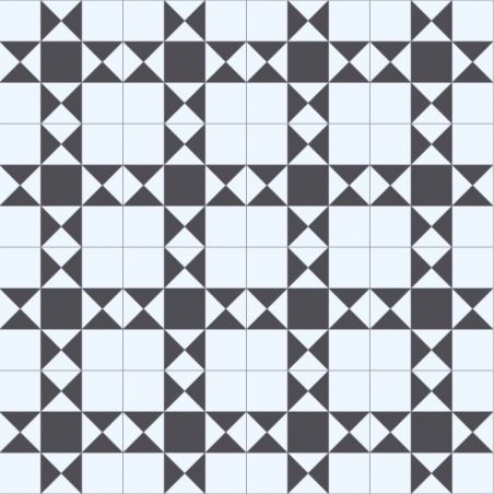 Sol Vinyle/PVC - 2m - carrelage noir et blanc DEVON 009S - Optima Hightex par Beauflor