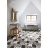 Sol Vinyle/PVC - 4m - carreaux de ciment gris ardoise et gris clair AMADORA 090M - Optima Tex-style par Beauflor