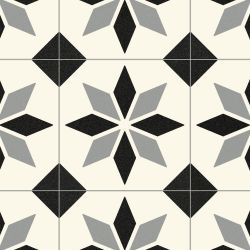 Sol Vinyle/PVC - 3m - carreaux de ciment noir et blanc SCOTTSDALE 099M - Optima Retro-tex par Beauflor