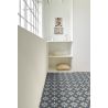 Sol Vinyle/PVC - 2m - carreaux de ciment bleu et beige SCOTTSDALE 712M - Optima Retro-tex par Beauflor