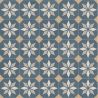 Sol Vinyle/PVC - 2m - carreaux de ciment bleu et beige SCOTTSDALE 712M - Optima Retro-tex par Beauflor