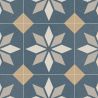 Sol Vinyle/PVC - 2m - carreaux de ciment bleu et beige SCOTTSDALE 712M - Optima Retro-tex par Beauflor