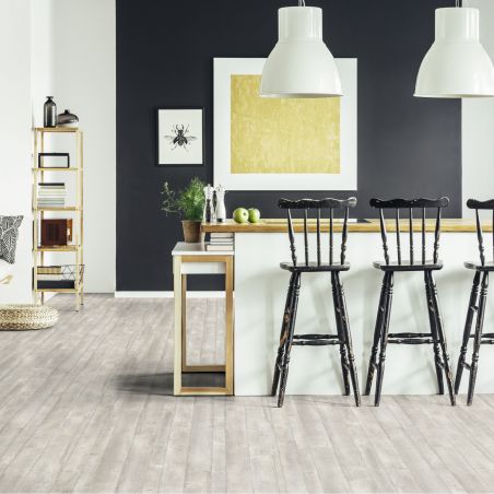 Sol Vinyle/PVC - 4m - parquet vintage gris clair et blanc FABRIK WHITE - Primetex par Gerflor Sol Vinyle/PVC - 4m - parquet vintage gris clair et blanc FABRIK WHITE - Primetex par Gerflor