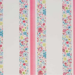 Papier peint intissé rayure rose et turquoise FANTASTIQUE - Abracadabra par Camengo - 9870290