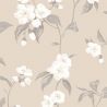 Papier peint intissé floral beige et blanc FLEUR - Infinity par Casadeco - 24831127