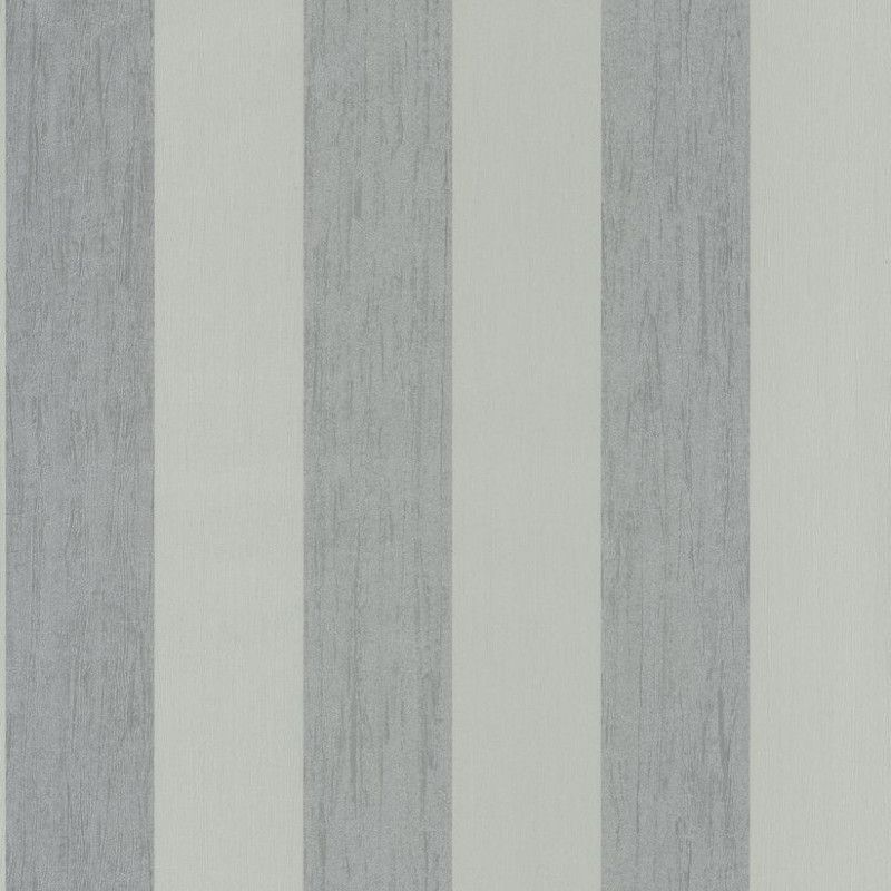 Papier peint vinyle sur intissé rayure blanc et argenté RAYURES - Ambassade par Casadeco - 81319103