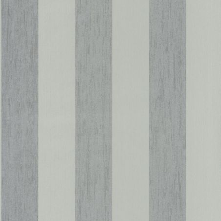 Papier peint vinyle sur intissé rayure blanc et argenté RAYURES - Ambassade par Casadeco - 81319103