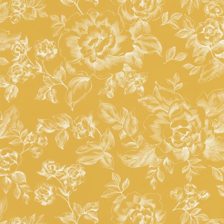 Papier peint intissé floral safran et blanc A FLEUR DE PEAU - Smile par Caselio - 69842505