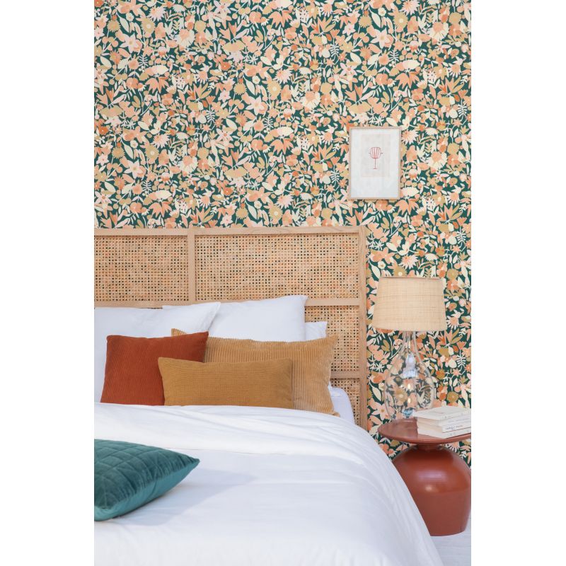 Papier peint intissé floral terracotta et rose NAIVETE - Imagination par Caselio - 102193034