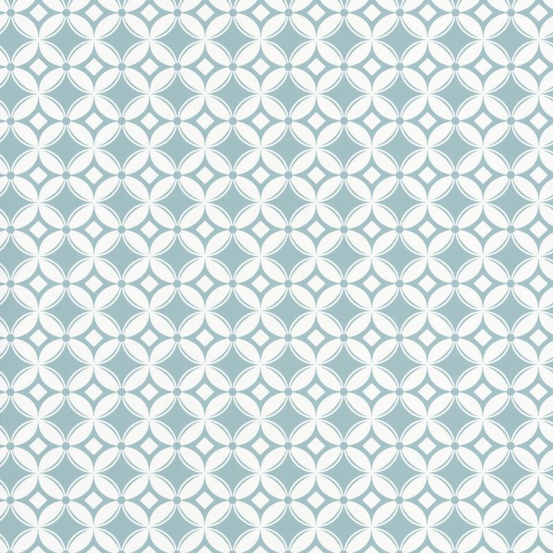 Papier peint intissé graphique bleu pastel et blanc TIENS TOI A CARREAUX - Smile par Caselio - 69806202