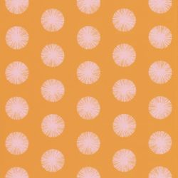 Papier peint intissé graphique jaune vénitien et rose dragée POM POM GIRL - Smile par Caselio - 69732818