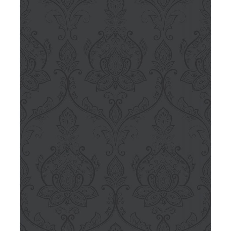 Papier peint intissé médaillon noir et gris SARI - Shades par Caselio - 67829147