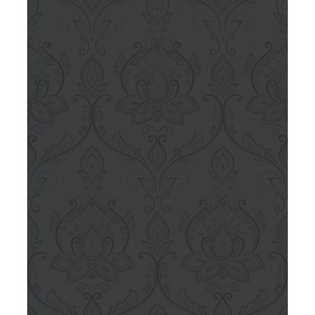 Papier peint intissé médaillon noir et gris SARI - Shades par Caselio - 67829147