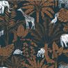 Papier peint intissé végétal bleu nuit et cognac JUNGLE TRIP - Our Planet par Caselio - 101956915