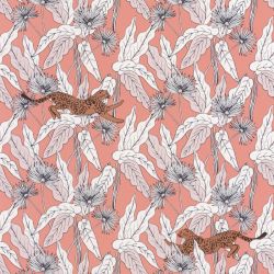 Papier peint intissé végétal corail et blanc FANTAISY WORLD - The Place to Bed par Caselio - 101774001