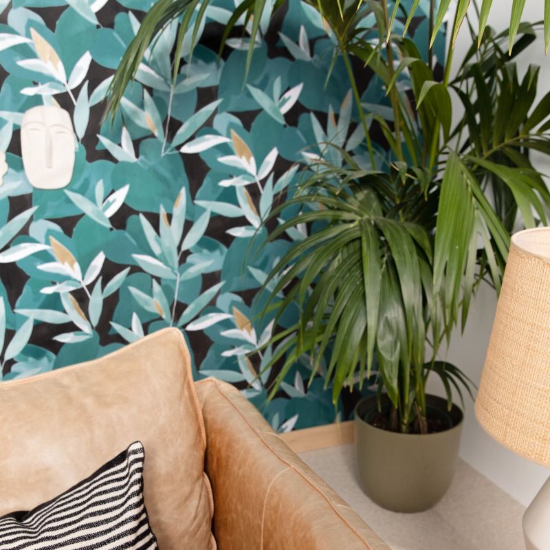 Papier peint intissé végétal vert émeraude et doré INFLUENCE - Imagination par Caselio - 102157394