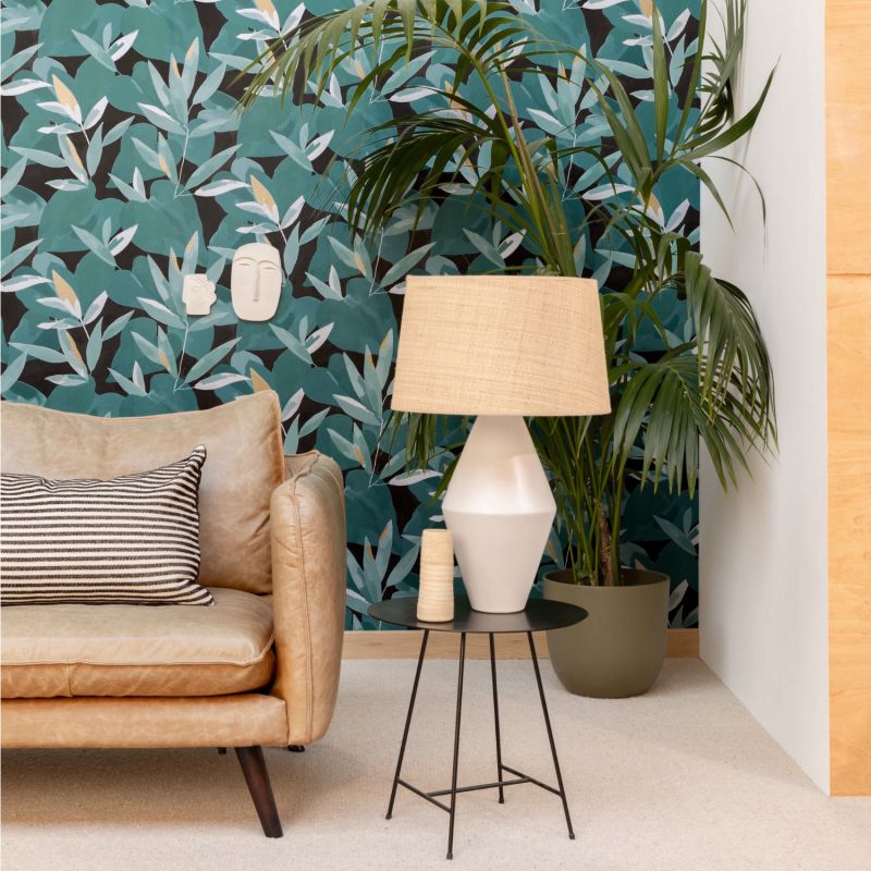 Papier peint intissé végétal vert émeraude et doré INFLUENCE - Imagination par Caselio - 102157394