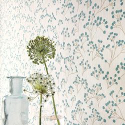 Papier peint vinyle sur intissé floral bleu et cuivre POPPY - Sunny Day par Caselio - 100256032