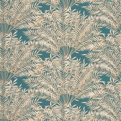 Papier peint vinyle sur intissé floral bleu et doré JARDIN D'ALHAMBRA - Nos Gravures par Caselio - 103026278