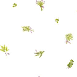 Papier peint vinyle sur papier floral vert et rose HERBIER - Cavaillon par Caselio - 64957070