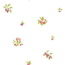 Papier peint vinyle sur papier floral vert et rouge FRUITS - Cavaillon par Caselio - 64998075