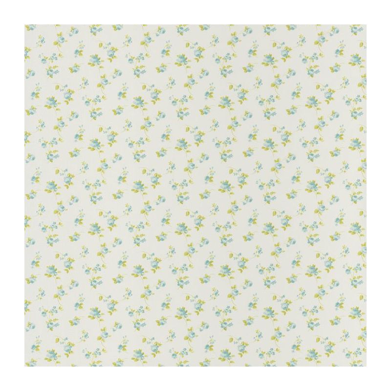 Papier peint vinyle sur intissé floral bleu et vert LIBERTY - Ashley par Caselio - 69376074