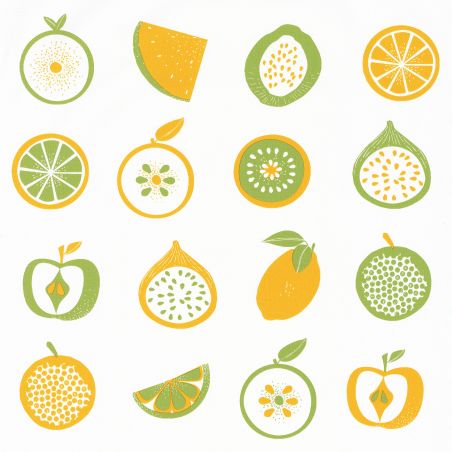 Papier peint vinyle sur intissé floral vert olive et jaune citron SMOOTHIE - Au bistrot d'Alice par Caselio - 100647062
