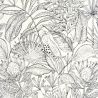 Papier peint vinyle sur intissé végétal noir et blanc JARDIN DE BEL AIR - Nos Gravures par Caselio - 103010199