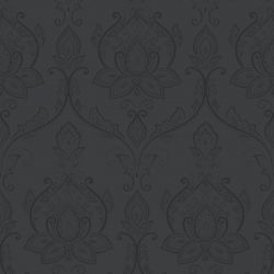 Papier peint intissé médaillon noir et gris SARI - Shades par Caselio - 67829147