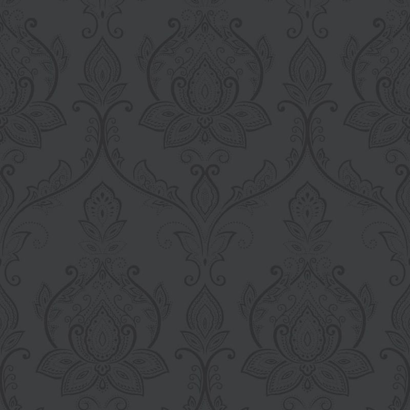 Papier peint intissé médaillon noir et gris SARI - Shades par Caselio - 67829147