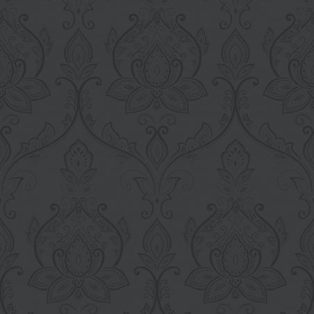 Papier peint intissé médaillon noir et gris SARI - Shades par Caselio - 67829147