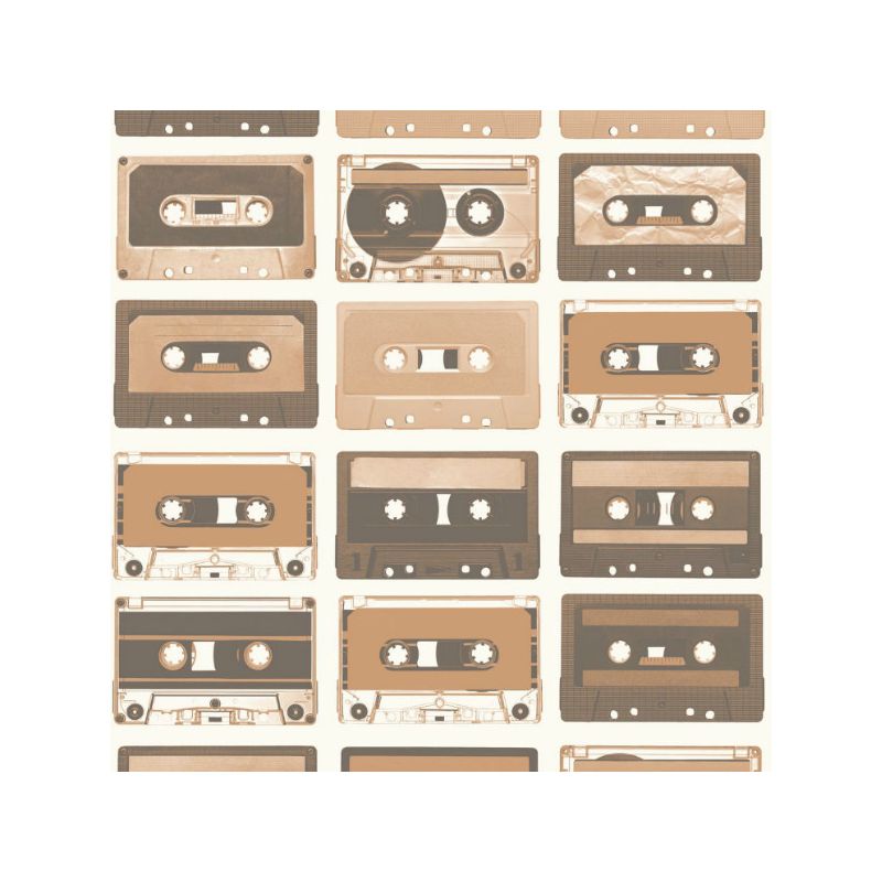 Papier peint vinyle sur intissé graphique argile et cuivre CASSETTES - Tonic par Caselio - 69513313