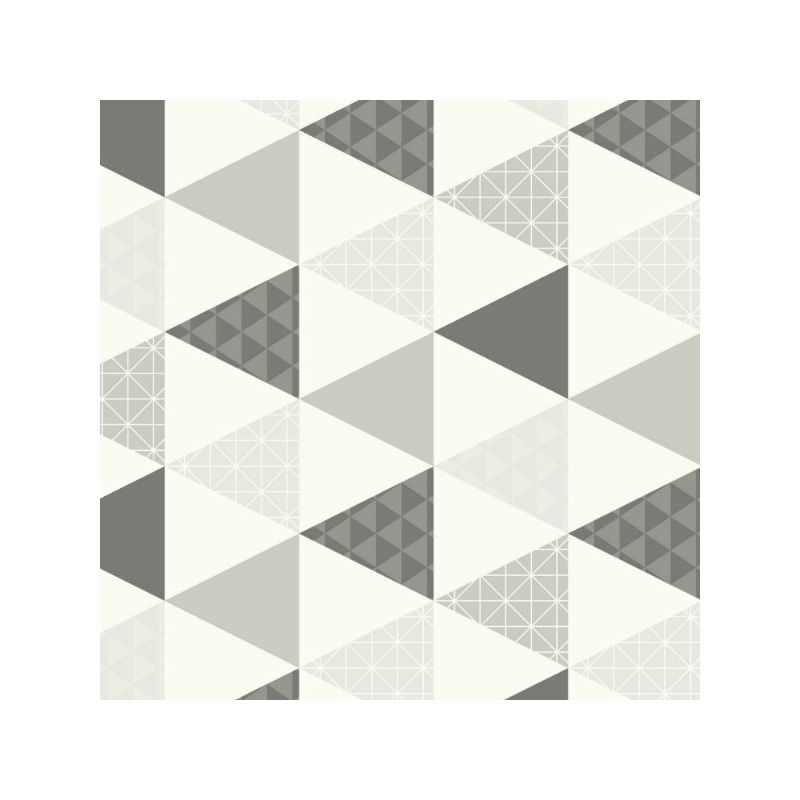 Papier peint vinyle sur intissé graphique gris et noir TRIANGLE - Tonic par Caselio - 69449412