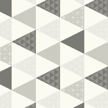 Papier peint vinyle sur intissé graphique gris et noir TRIANGLE - Tonic par Caselio - 69449412