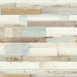 Papier peint vinyle sur intissé trompe l'œil bleu et marron QUIMPER - Il Decoro par As Creation - 36857-1