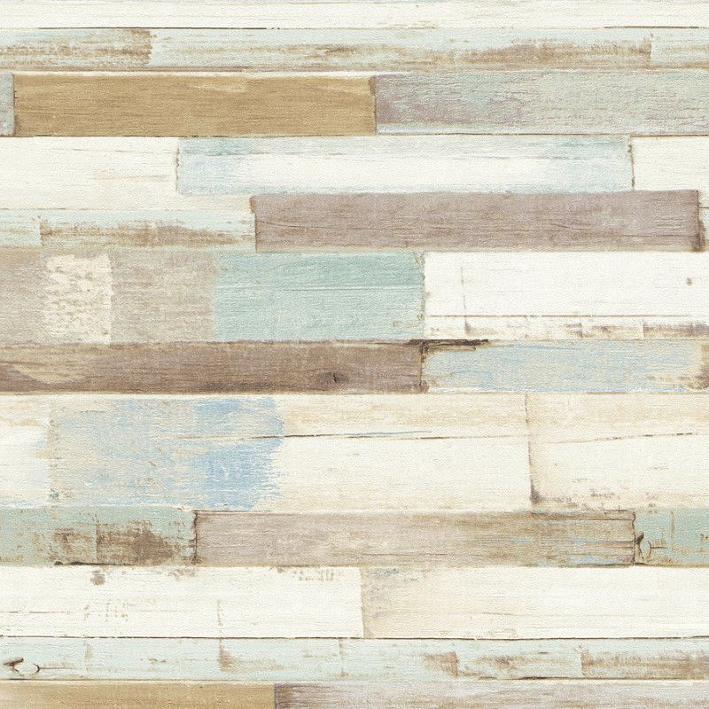 Papier peint vinyle sur intissé trompe l'œil bleu et marron QUIMPER - Il Decoro par As Creation - 36857-1