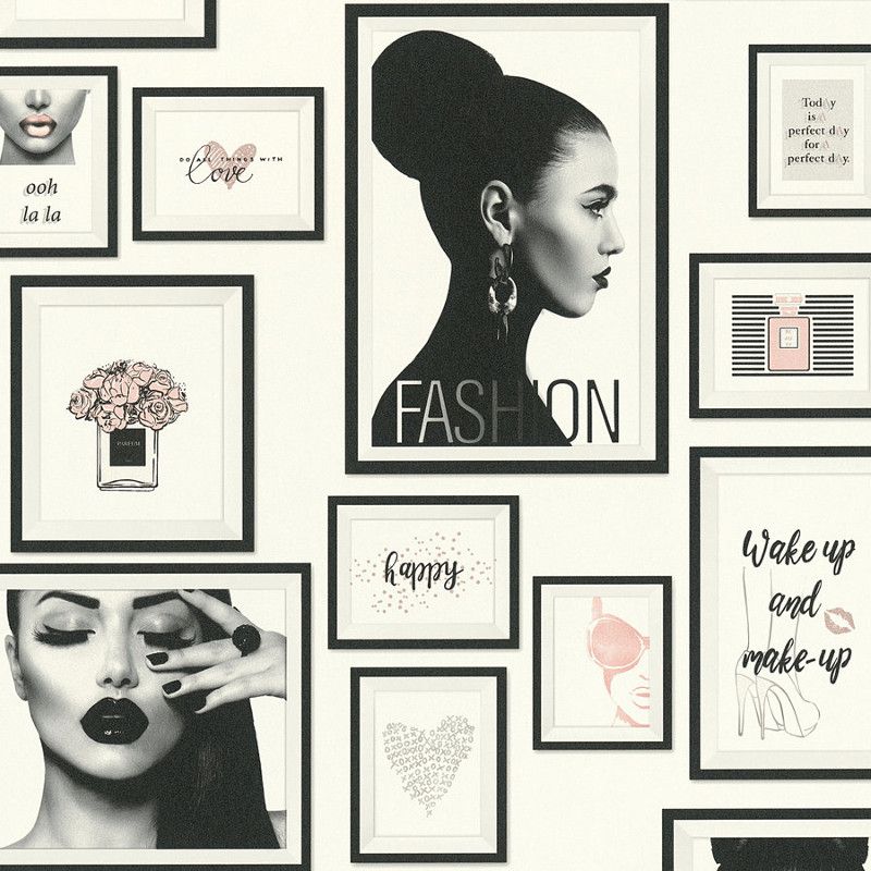 Papier peint vinyle sur intissé trompe l'œil noir et rose LOLA PARIS - Metropolitan Stories 2 par As Creation - 36918-1